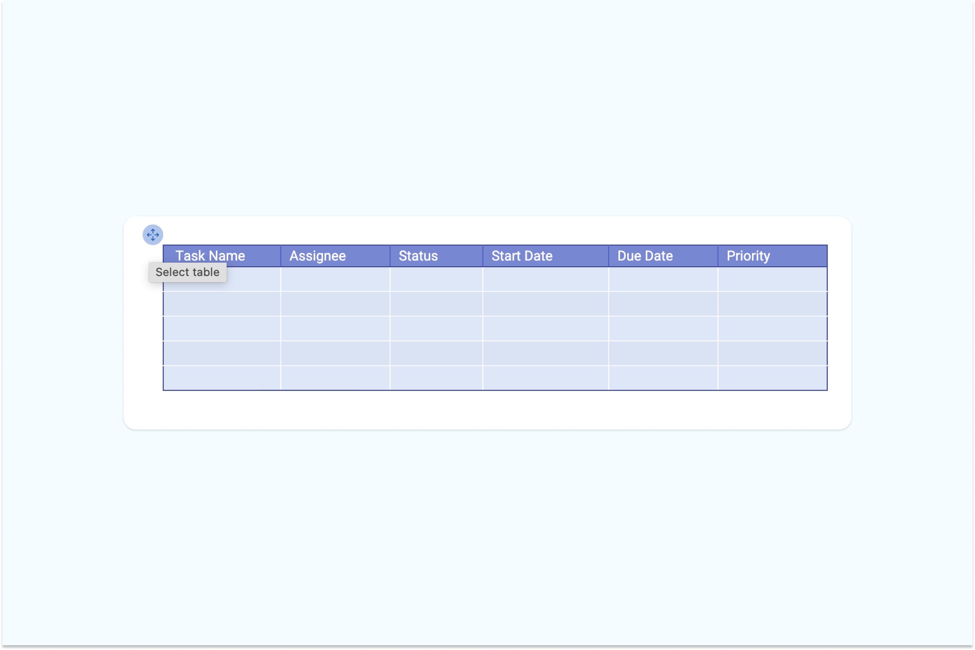 Chọn toàn bộ bảng trong Word