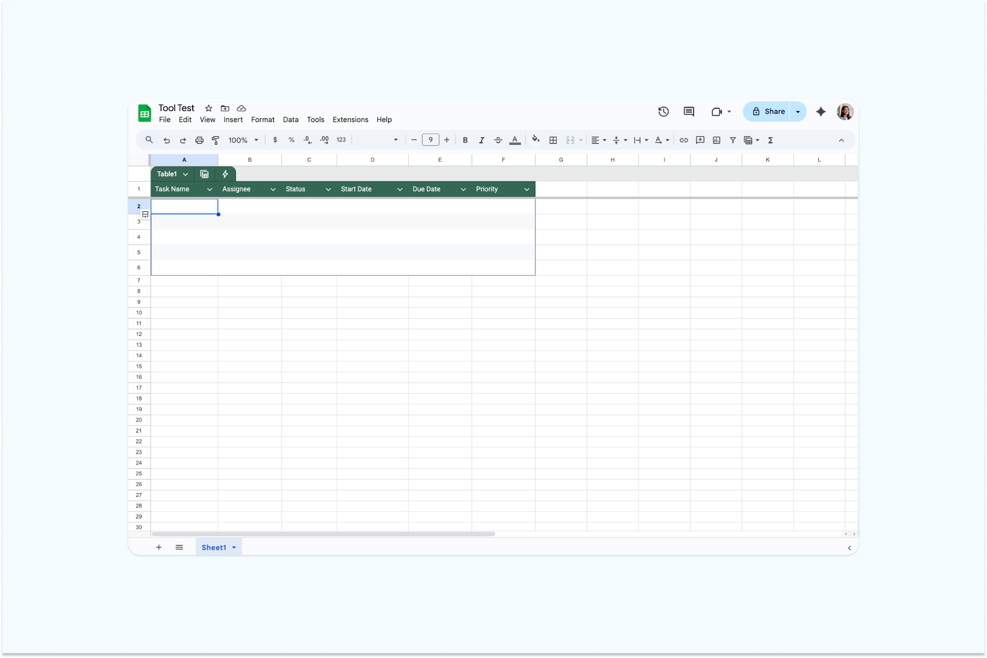 Bảng đã dán vào Excel
