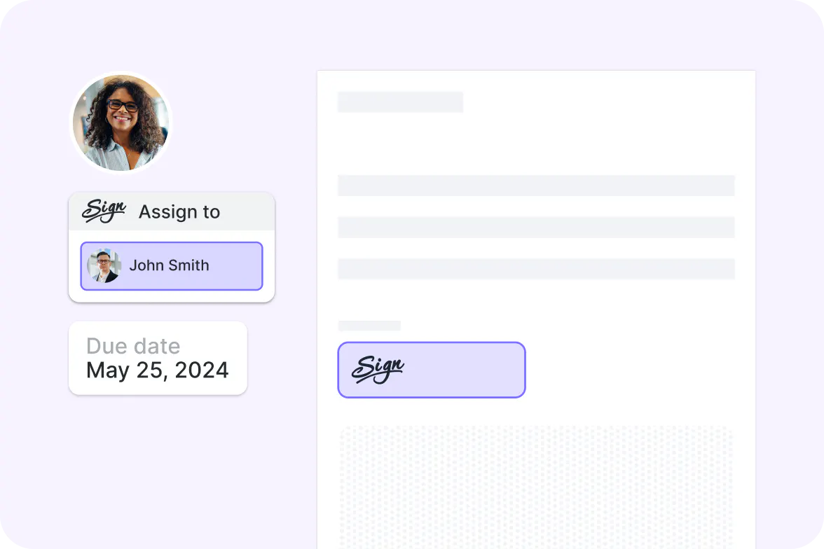 A digital form showing an electronic signature field assigned to John Smith 