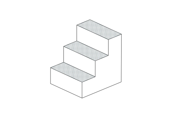 Diagram of steps representing progress