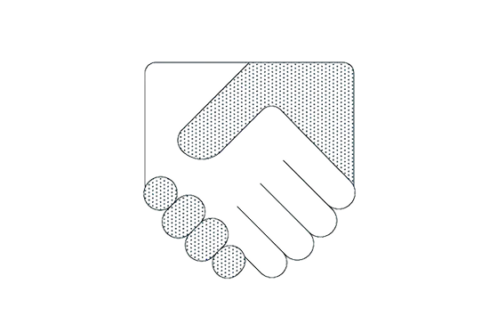 Diagram of two hands shaking