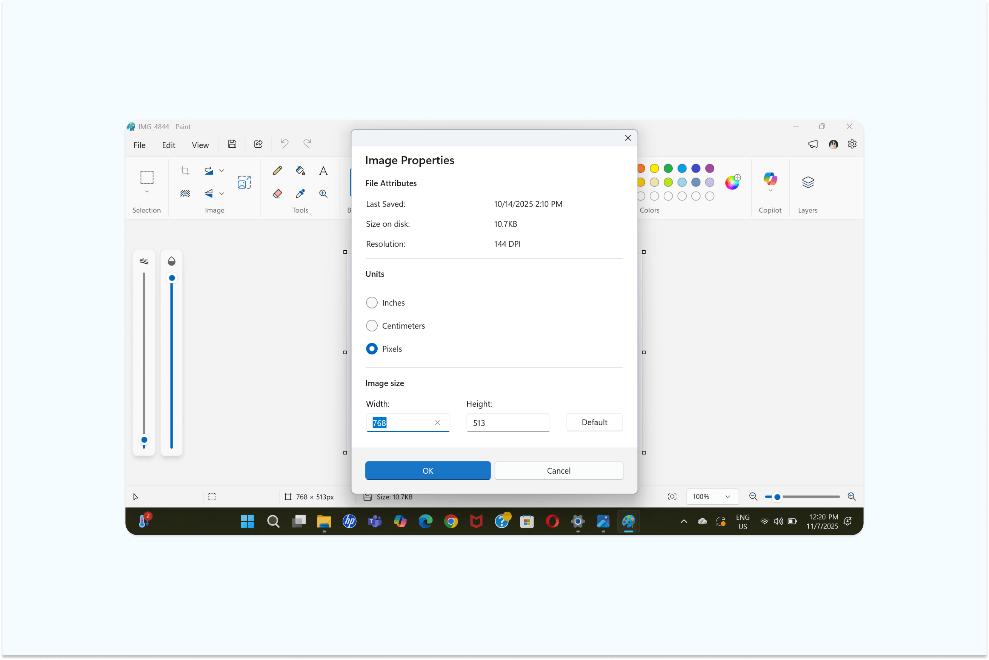 Un PDF en cours de compression sur Paint
