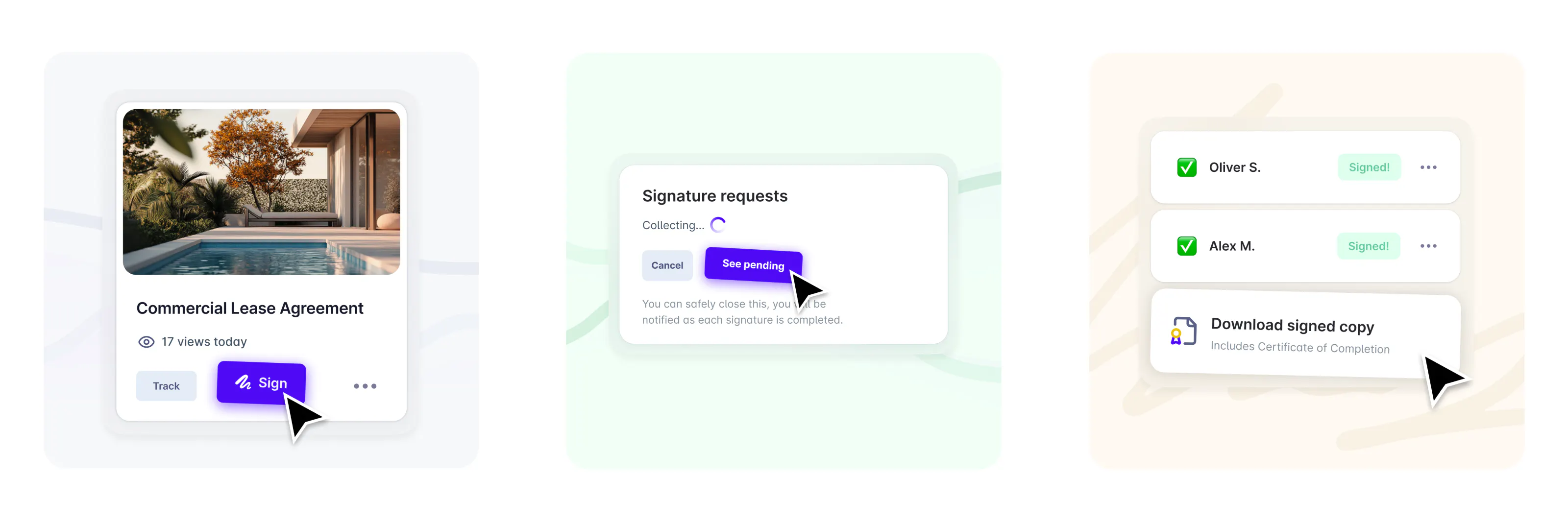 A step-by-step look at the document signing experience with Sizle