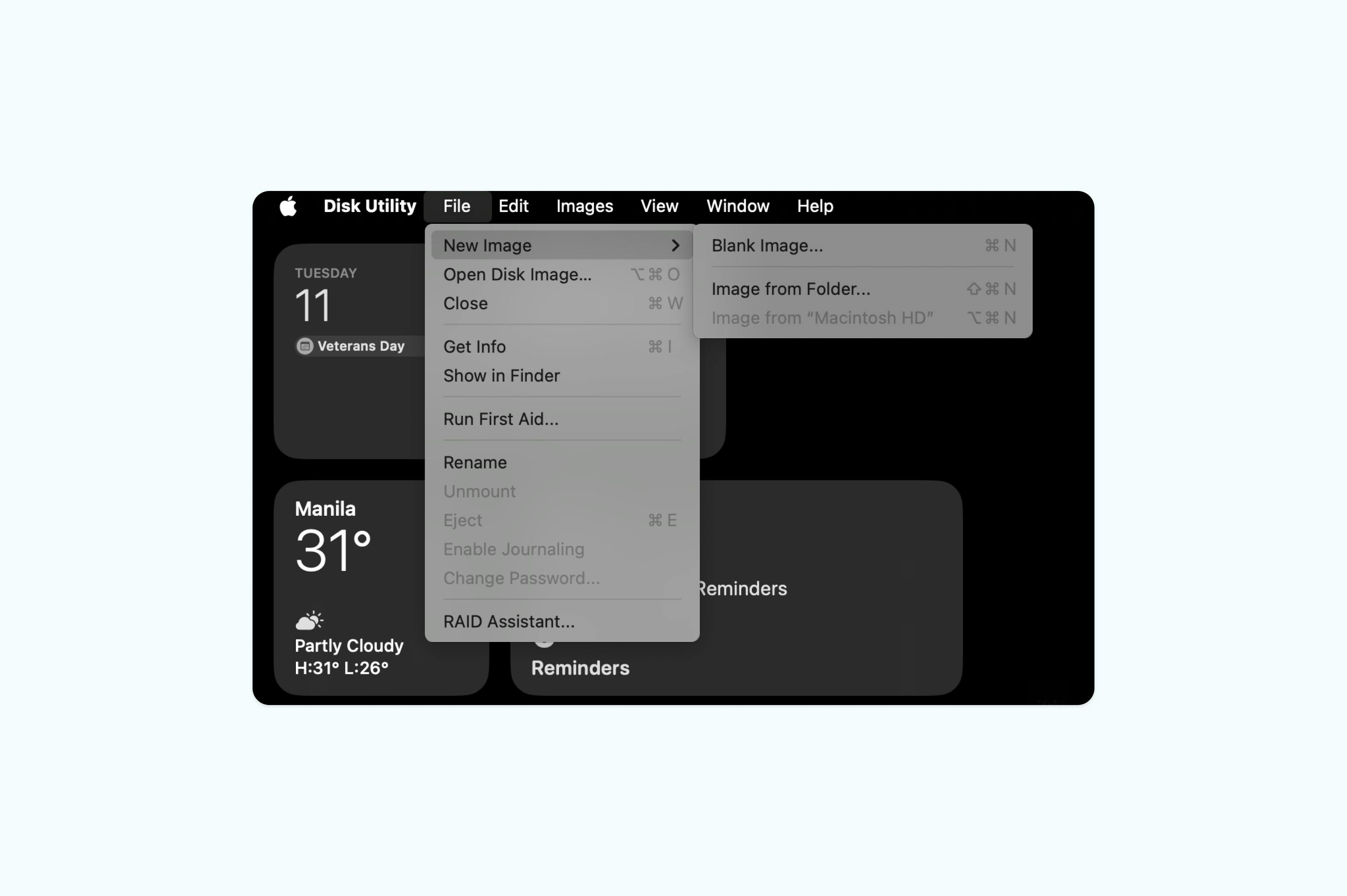 Creating a new image to protect a PDF on Mac