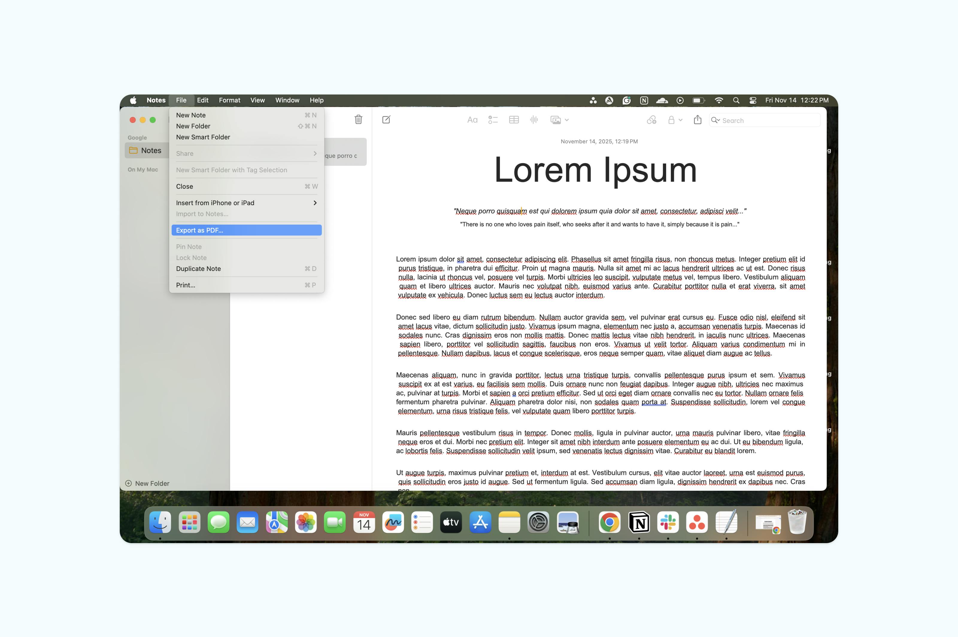 Exporting a PDF on Mac