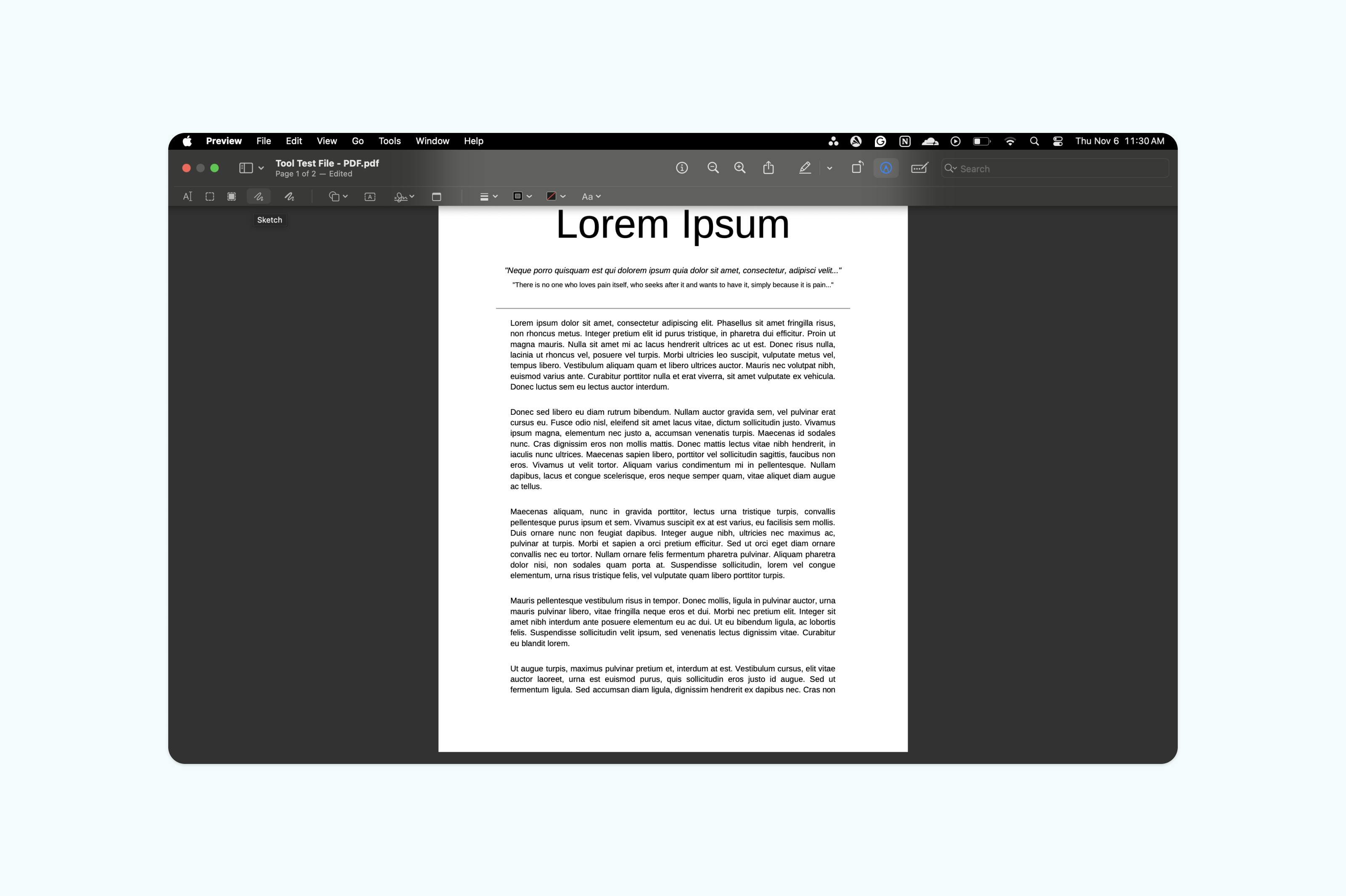 A PDF being drawn on in Preview