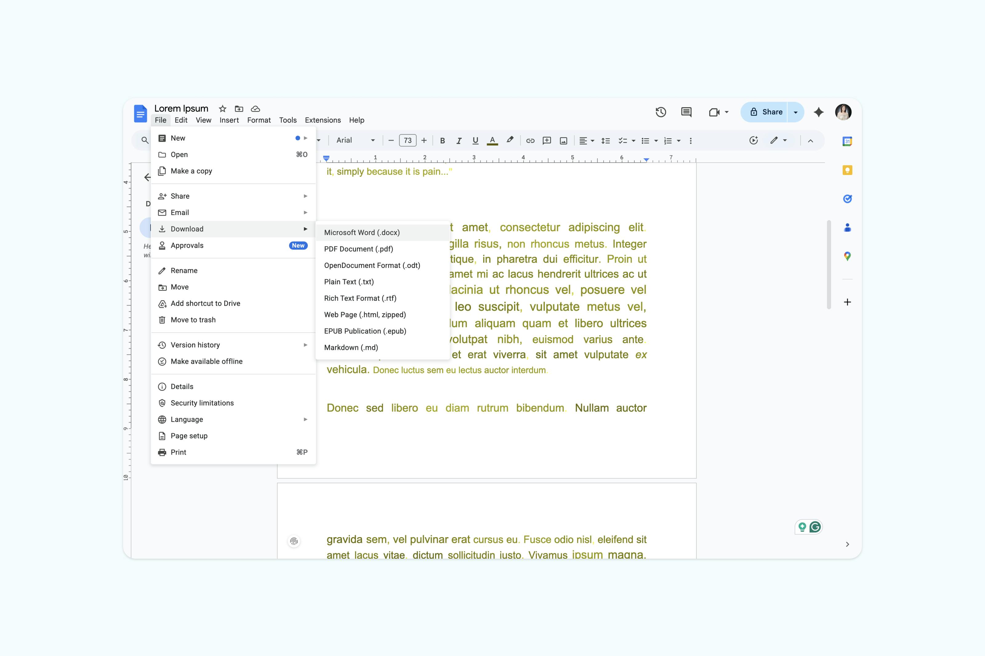 Conversion d'un PDF en Word sur Google Docs