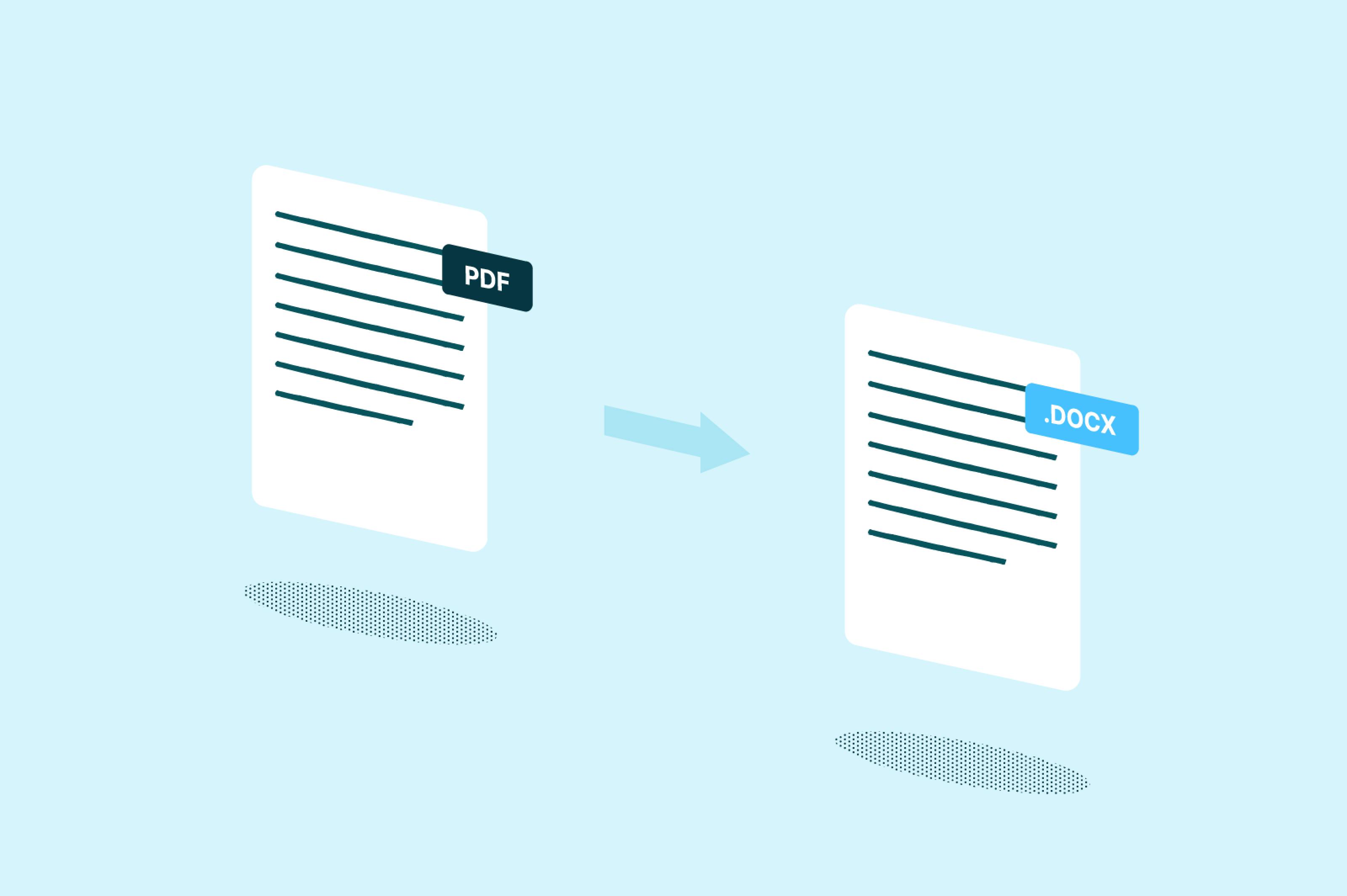 Un fichier PDF en cours de conversion en document Word sur Mac