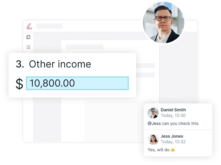 Tax form being filled by a team