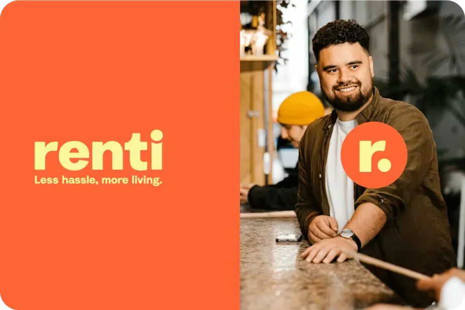 Image of Renti worker and their logo