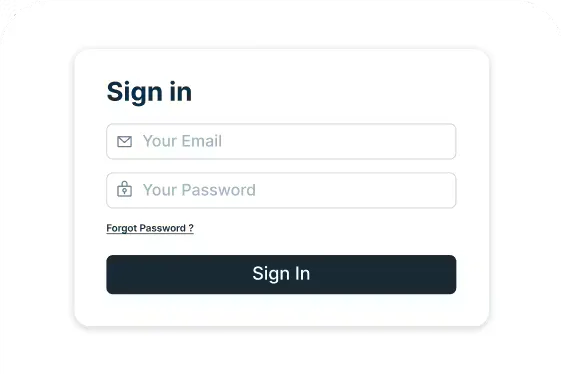 Create an account dialog box