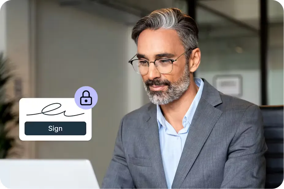 Businessman using the agreements API for signing