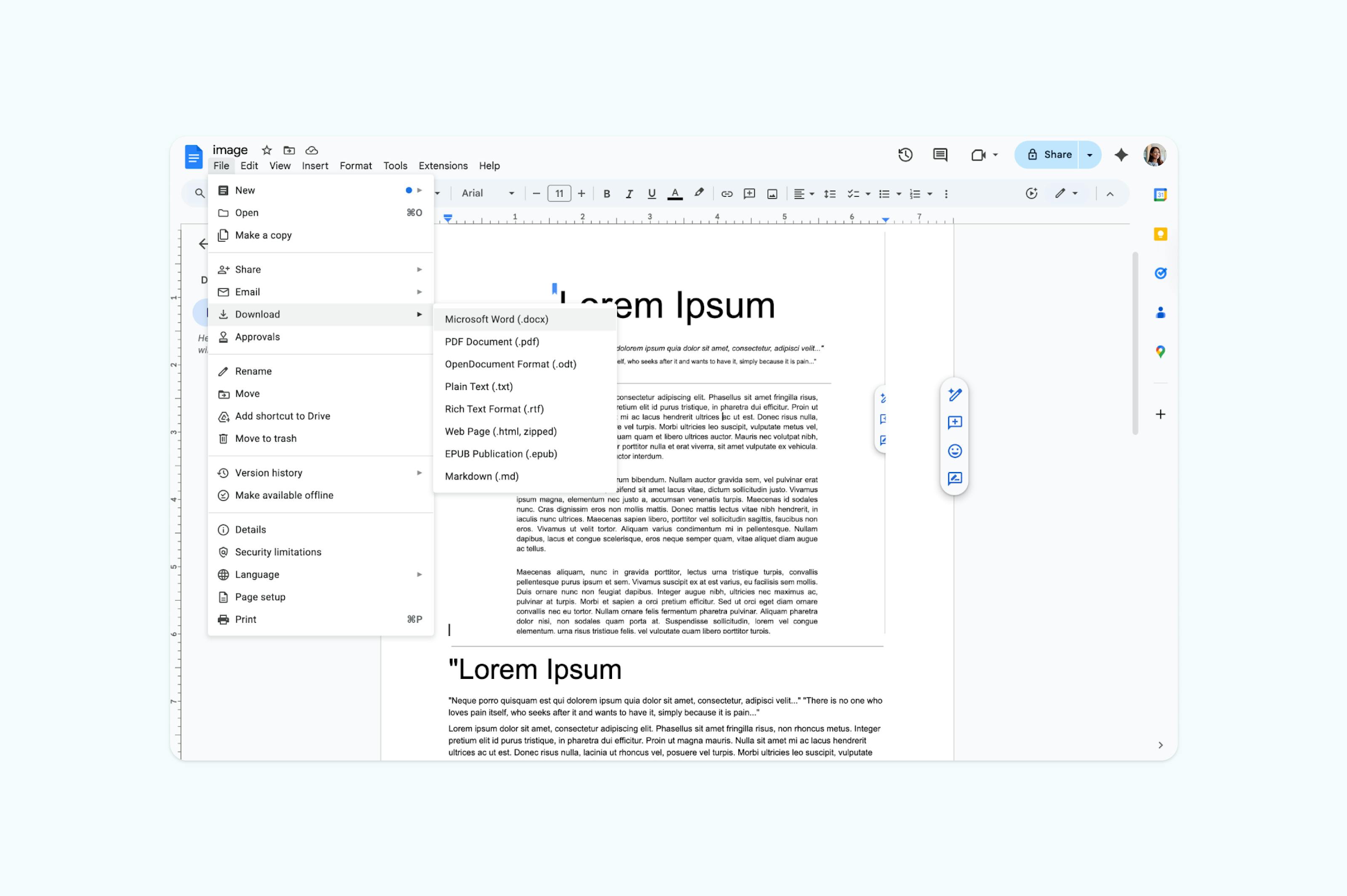 Converting PNG into Word on Google Docs