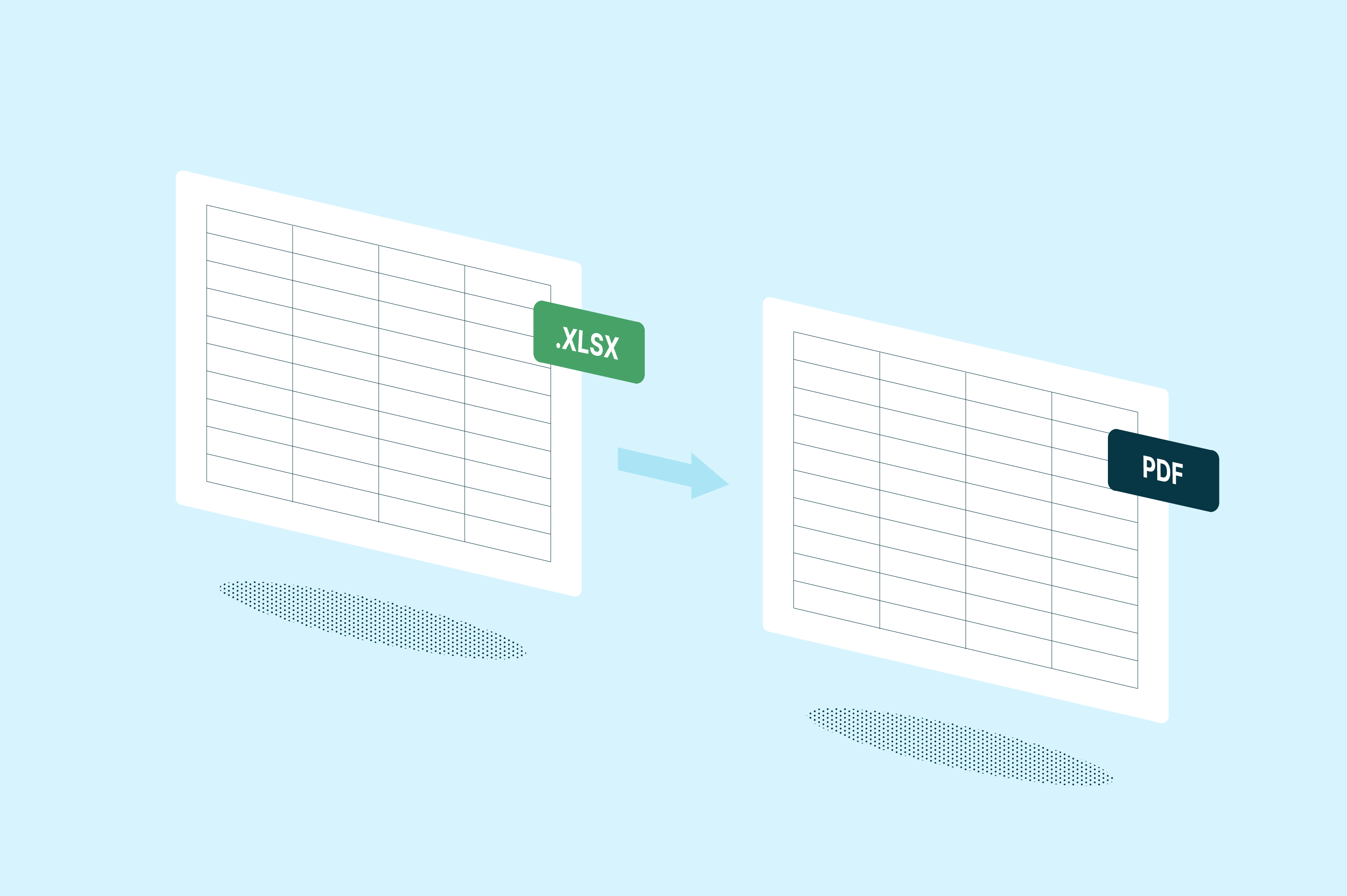 A file being converted from XSLX to PDF