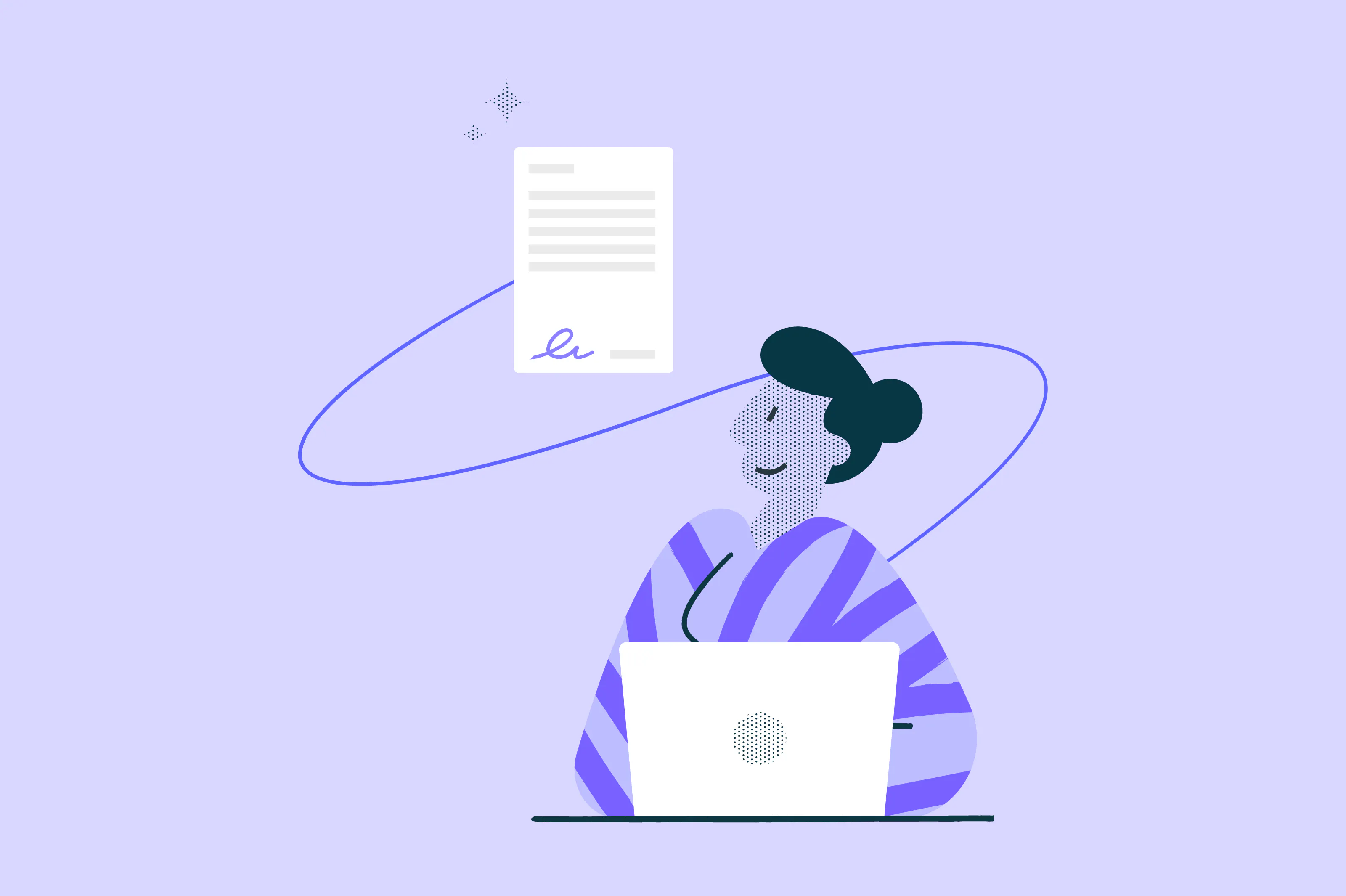 Person signing a contract online with a digital signature