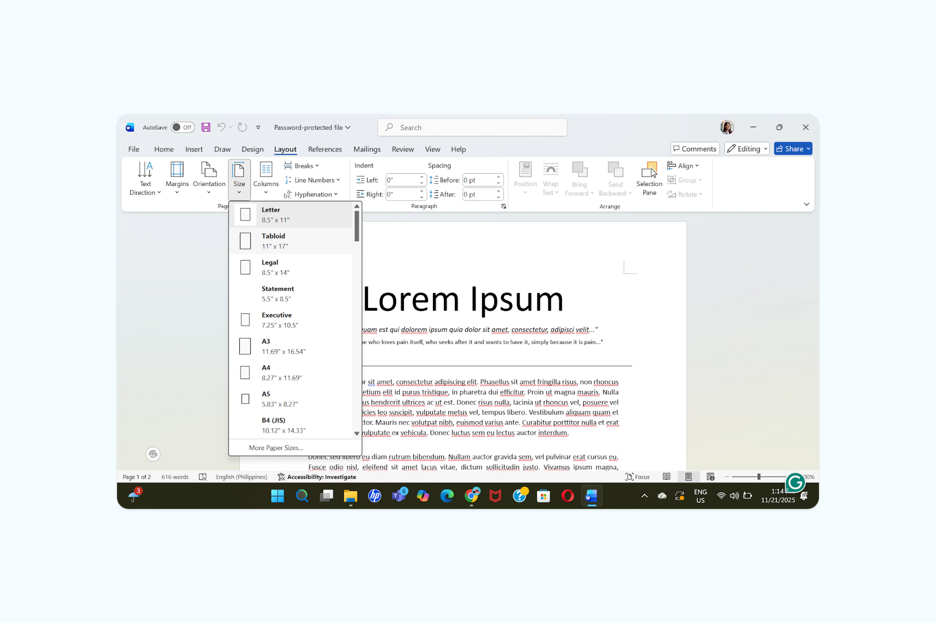 Ajustando o tamanho da página do PDF no Microsoft Word