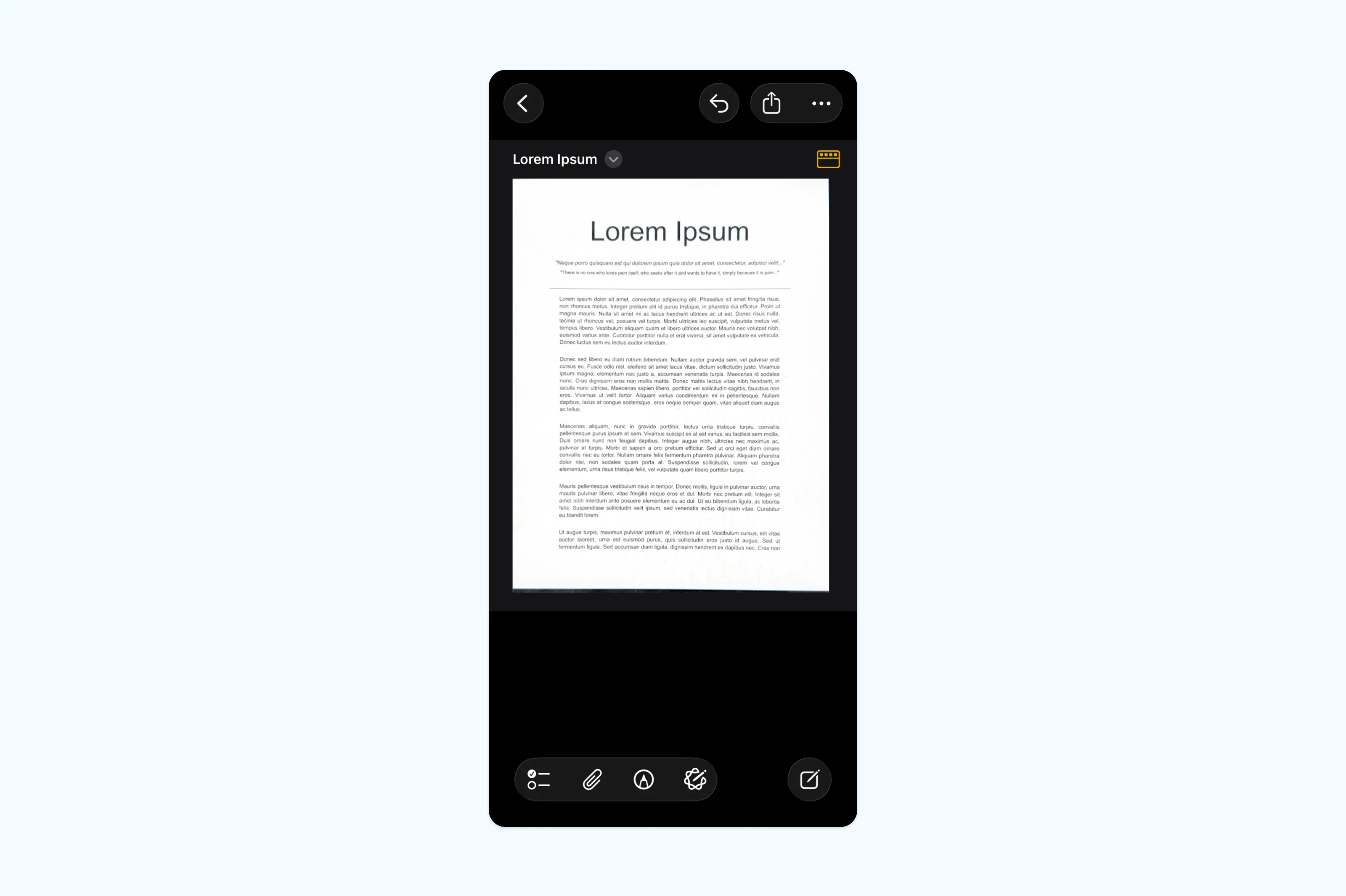 Scanning a paper document to PDF using the iPhone Notes app