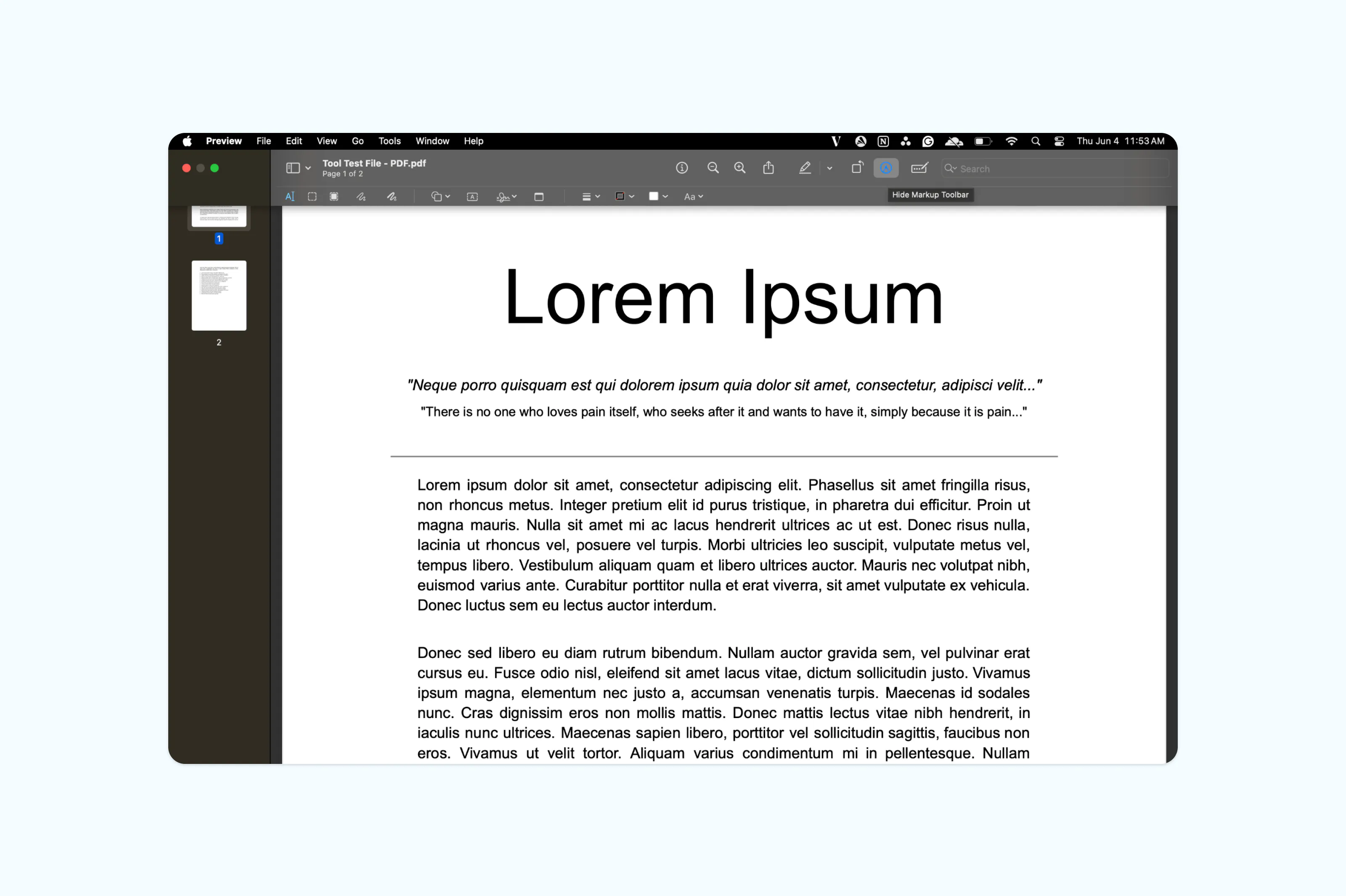 Annotating a PDF using the Markup Toolbar in macOS Preview
