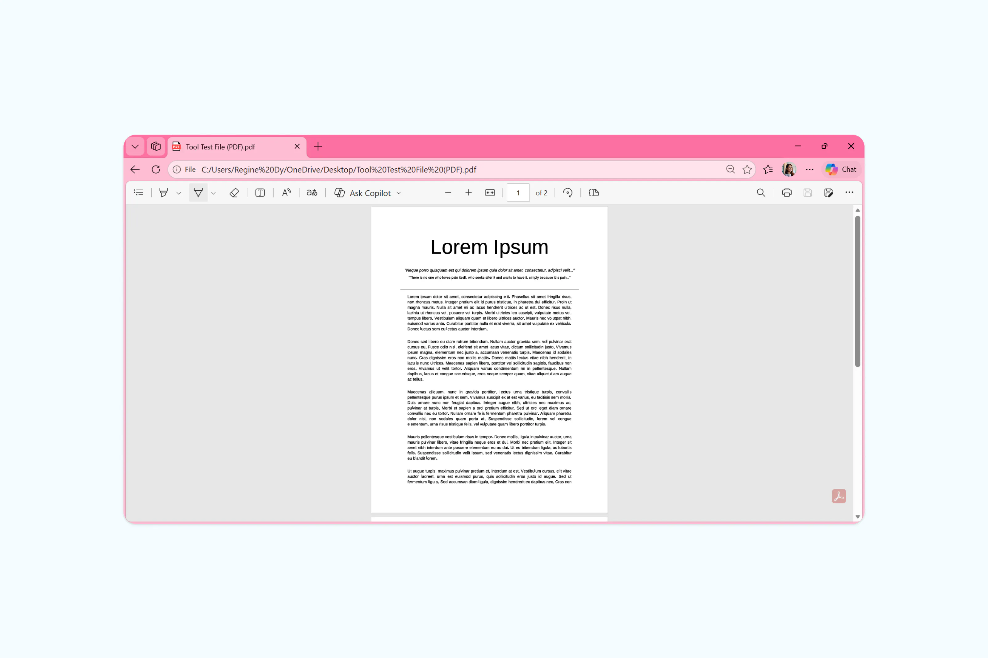 Annotating a PDF in Microsoft Edge's built-in PDF viewer on Windows