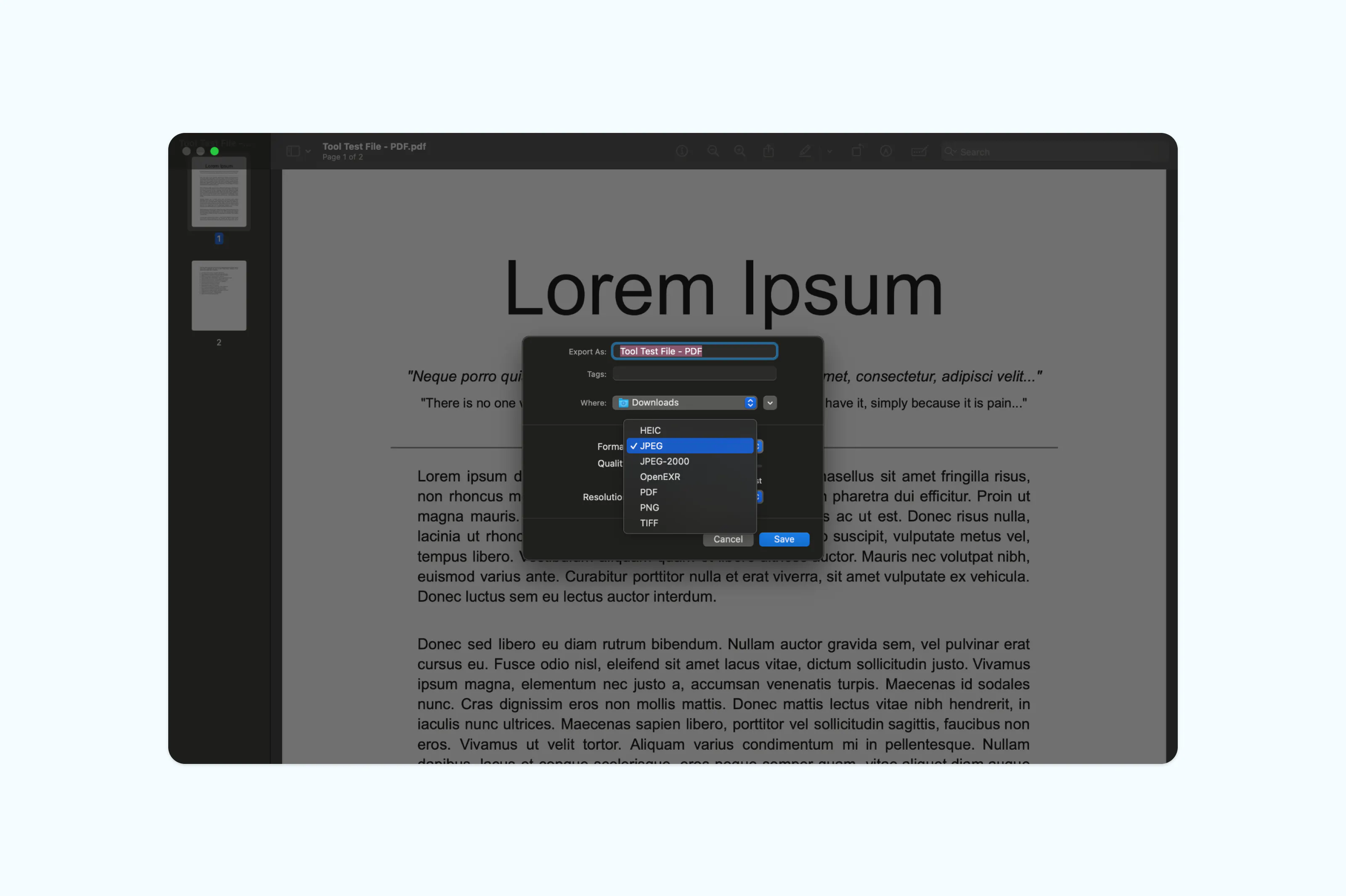 Extracting an image from a PDF using the Preview app on Mac
