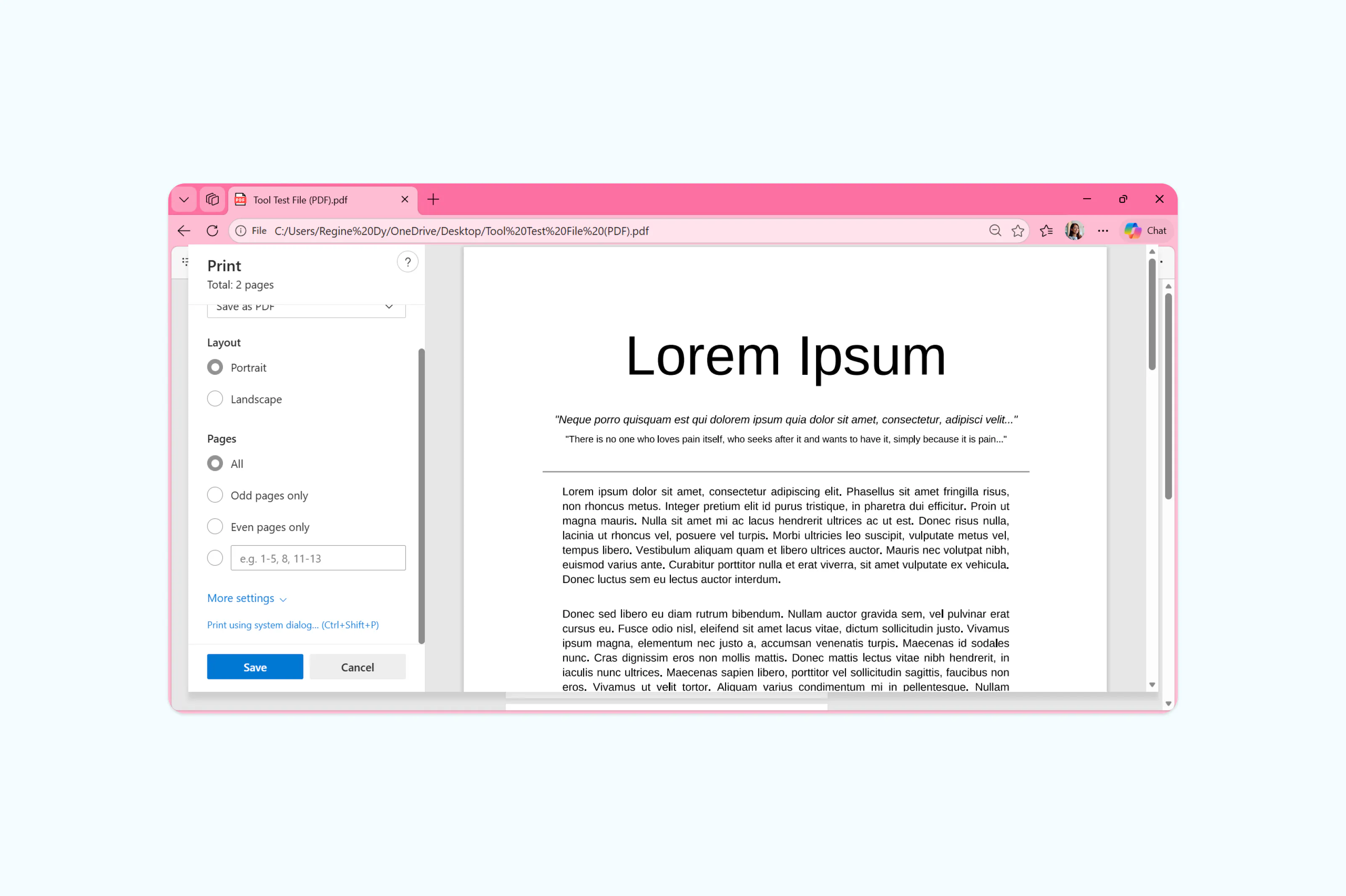 Deleting pages from a PDF using Microsoft Print to PDF on Windows