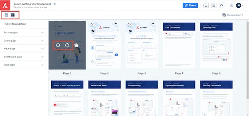 Rearrange PDFs: Reorder, Delete & Rotate | Lumin PDF Editor