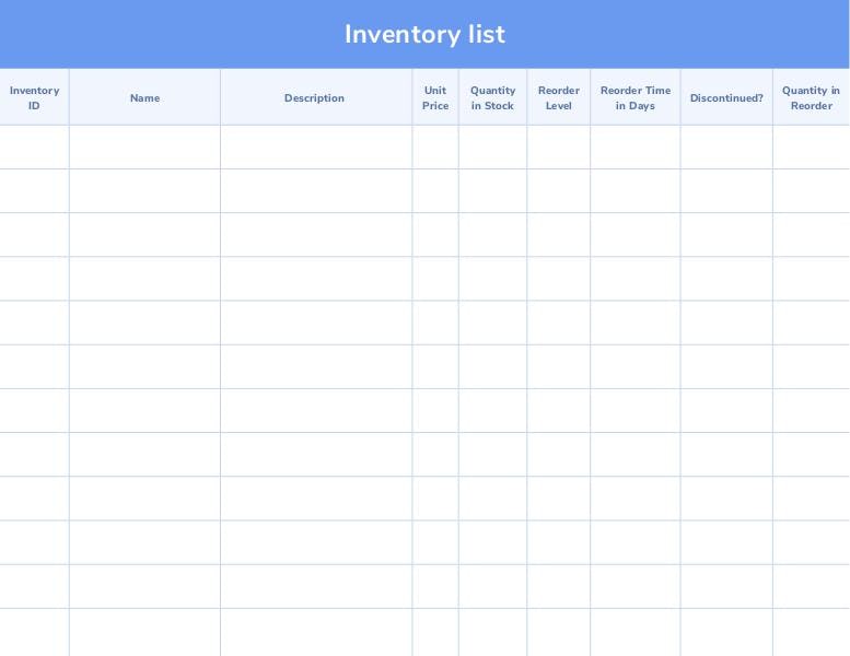 Inventory Template | Edit pdf forms online | Lumin PDF