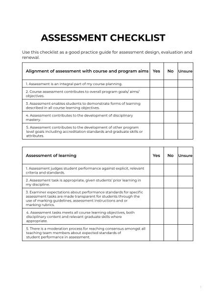 Assessment Checklist Template | Edit Pdf Forms Online | Lumin PDF Editor