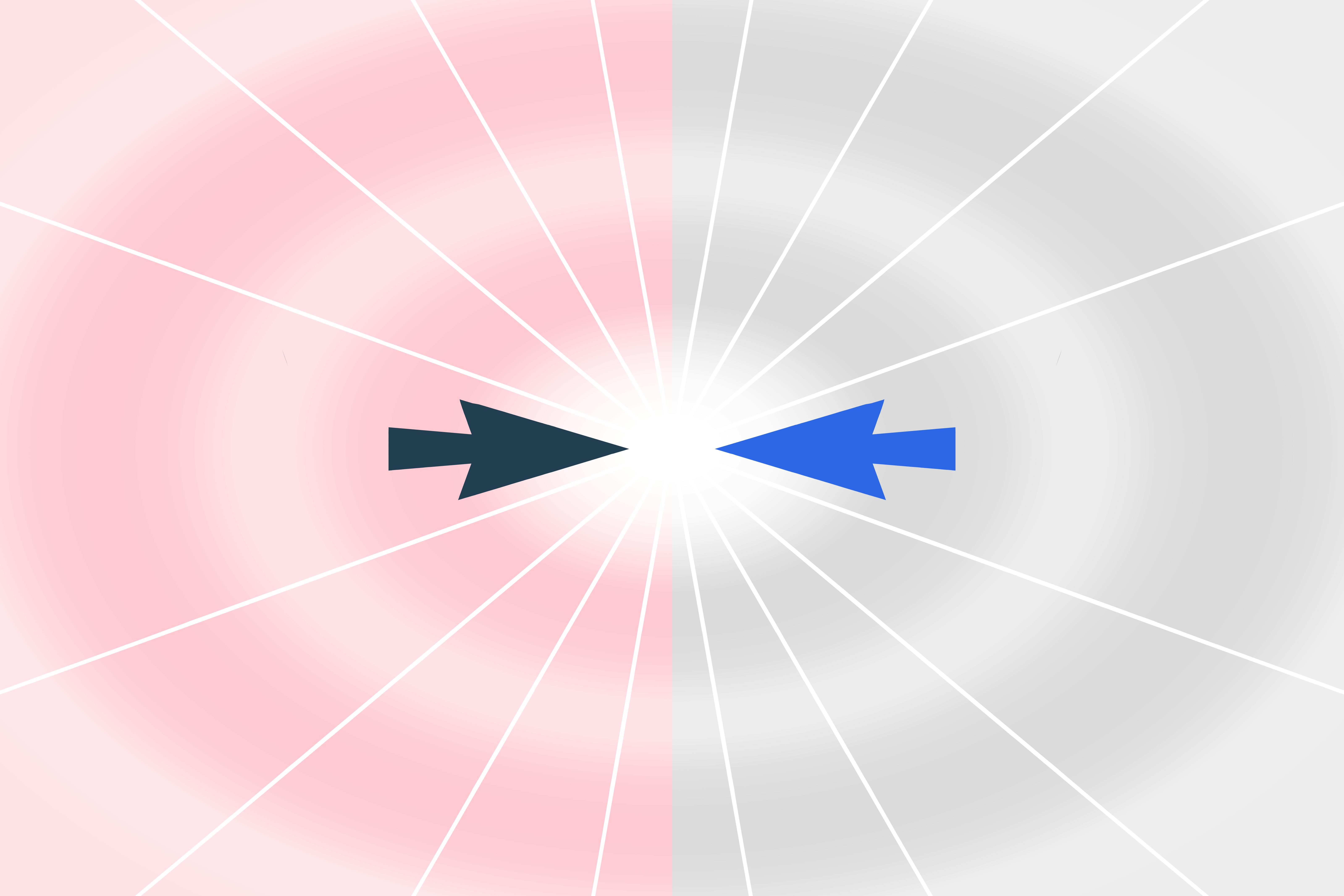 two arrows facing each other. one is a black arrow on a red background - this is Lumin Sign. The other is a blue arrow on a white background - this is DocuSign.