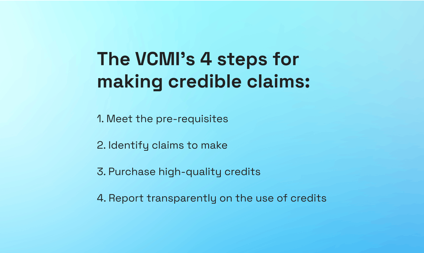 The VCMI's 4 steps for making credible claims