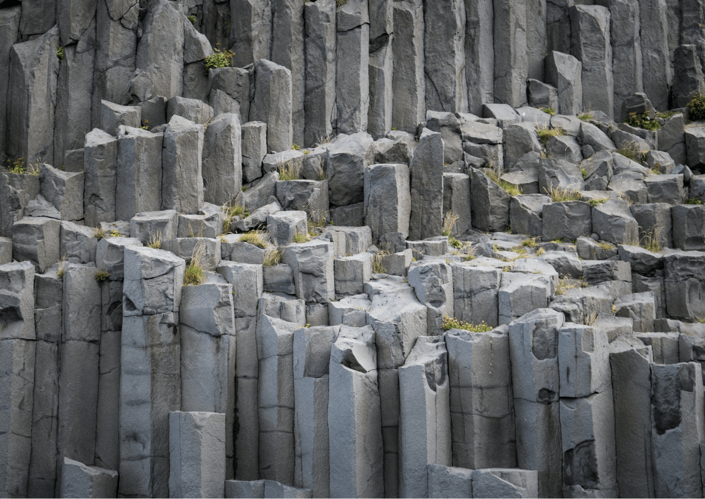 Natural basalt rock columns