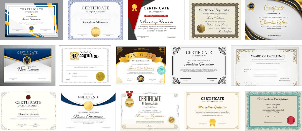 Selection of traditional-style certificates