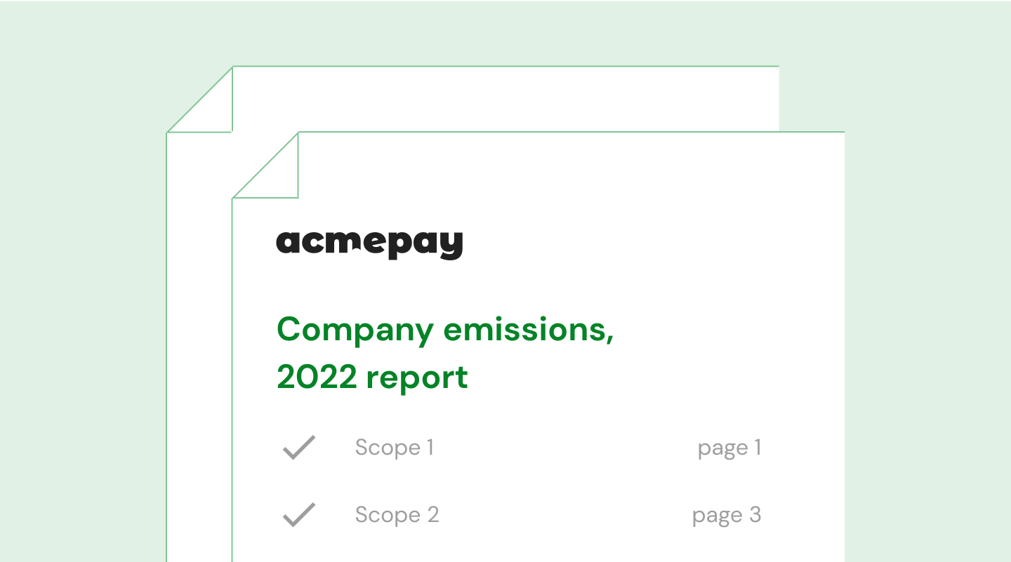 Company emissions 2022 report by acmepay