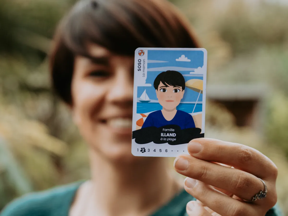 Jeu de cartes personnalisé avec avatars de famille