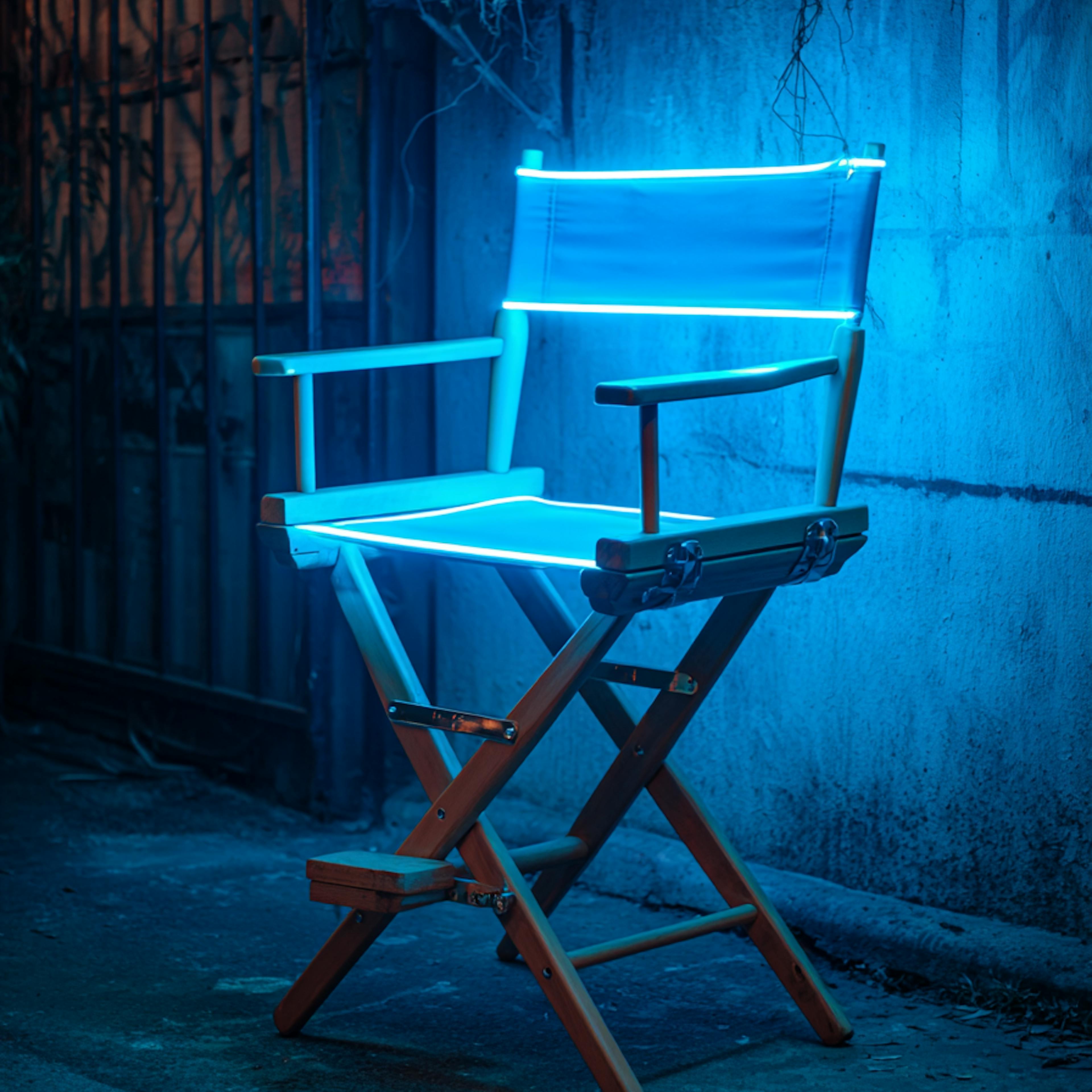 directors_chair_in_blue_neon_light