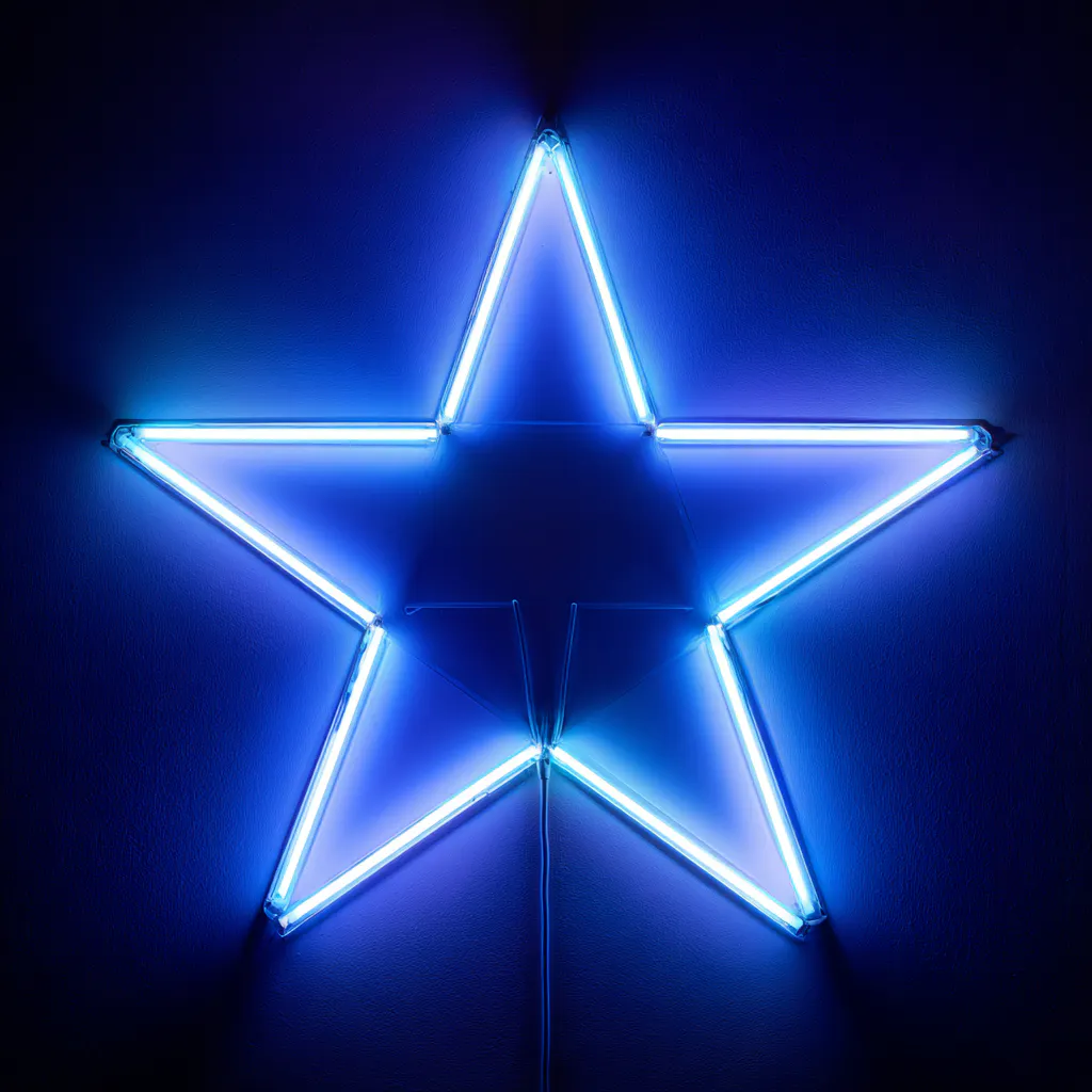 star_in_blue_neon_light