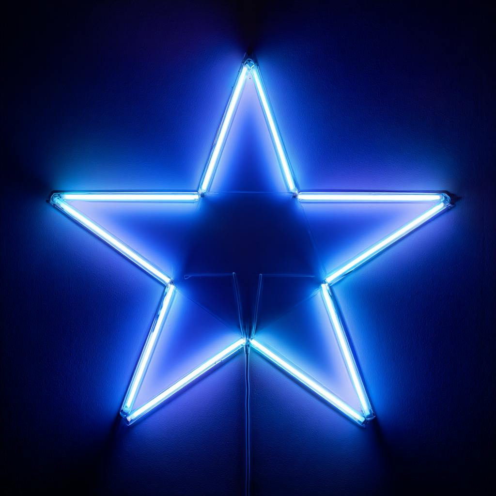 star_in_blue_neon_light