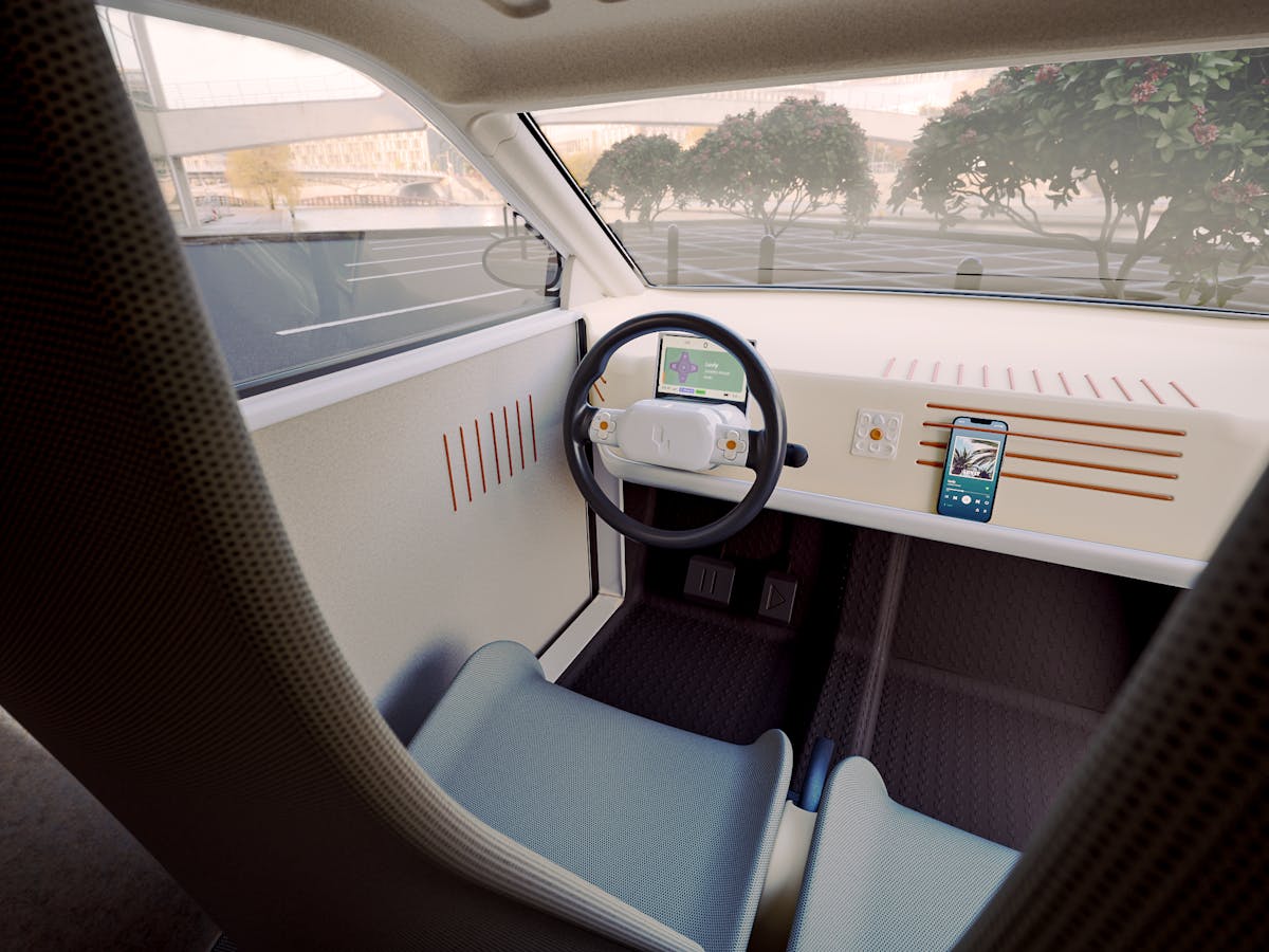 Luvly interior with connected smartphone