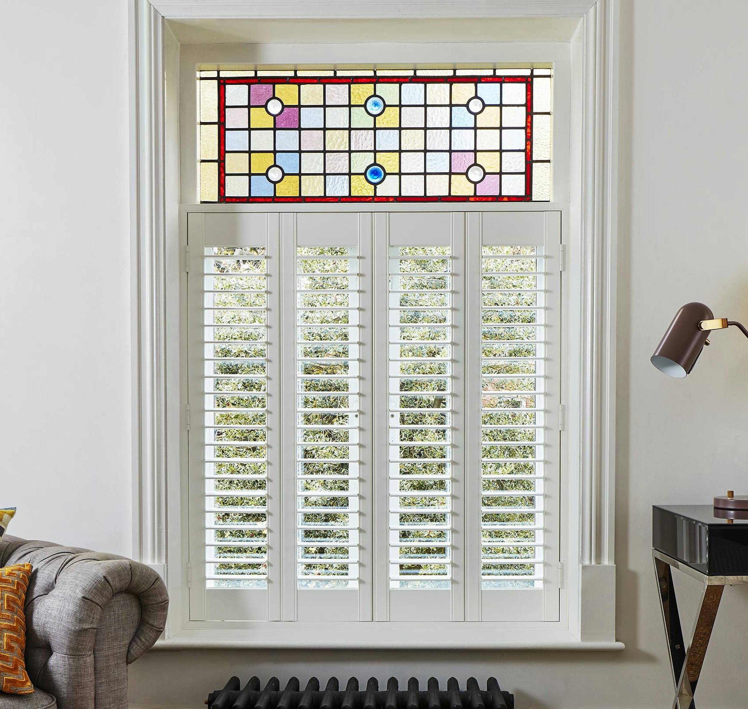 Bedroom with white Shutters