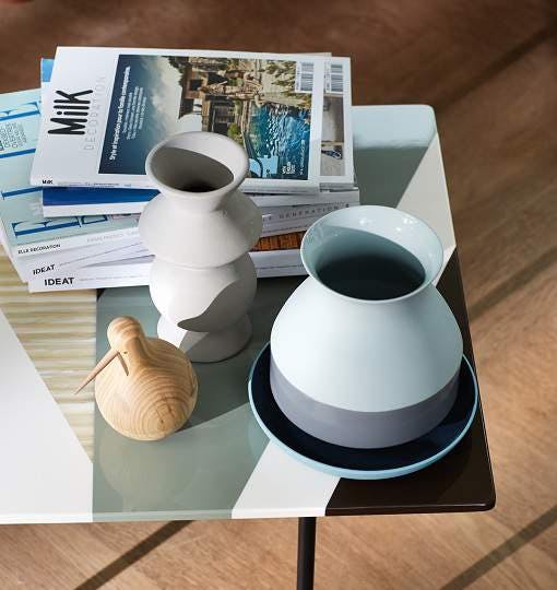 Living room with books on a coffee table