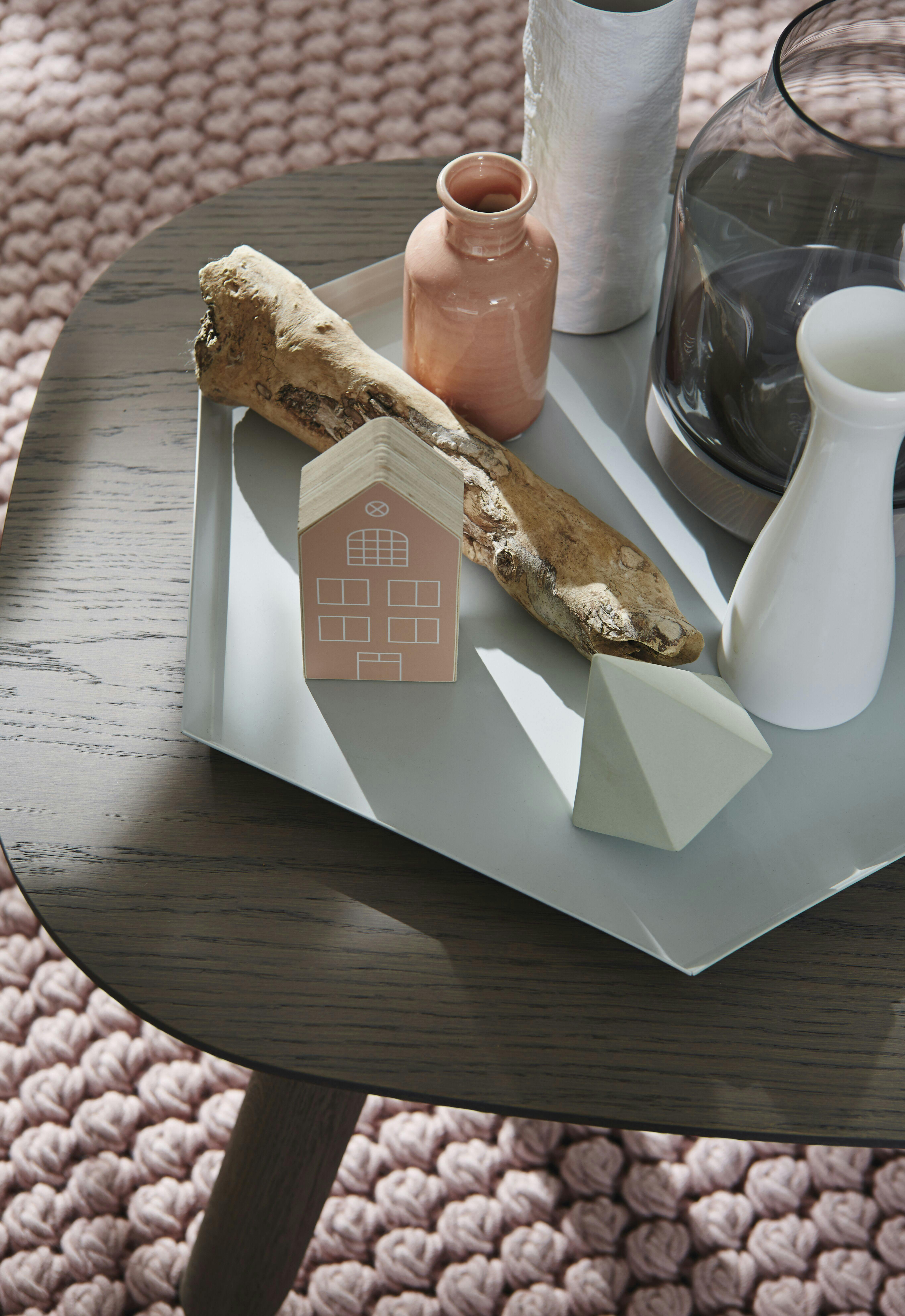 Living room with coffee table decorations