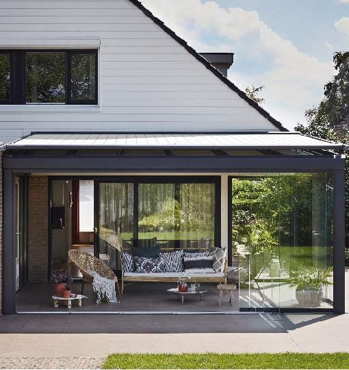 outdoor garden with patio awning