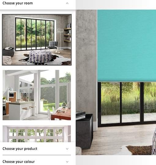 Teal roller blinds on a window?