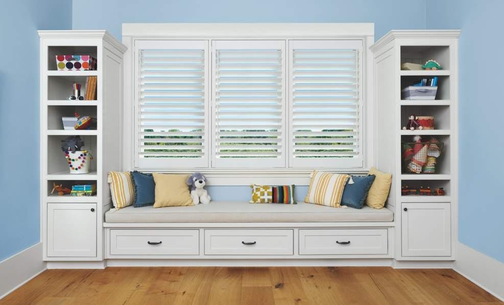 Living room with white Shutters