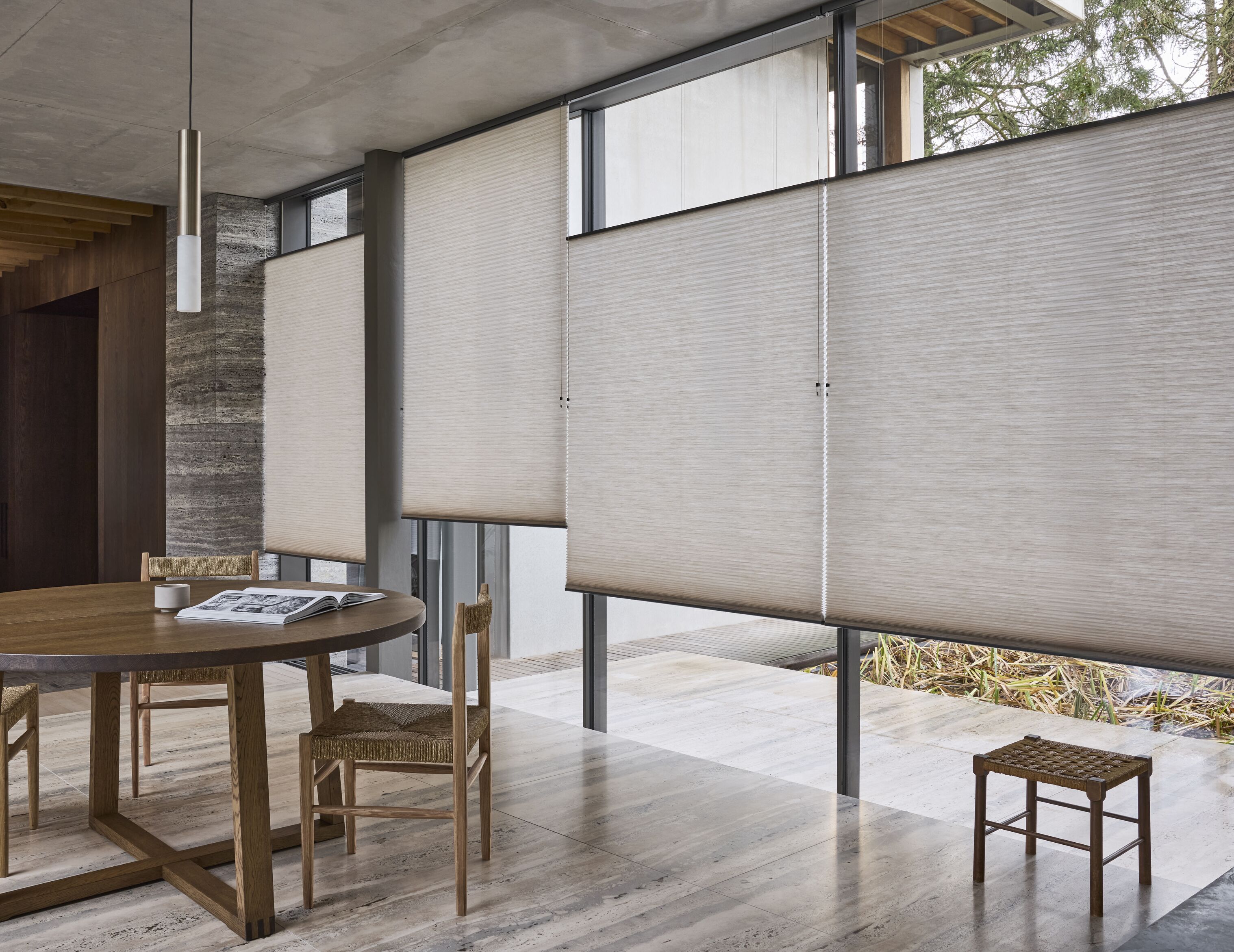 Duette shades in the dining room 