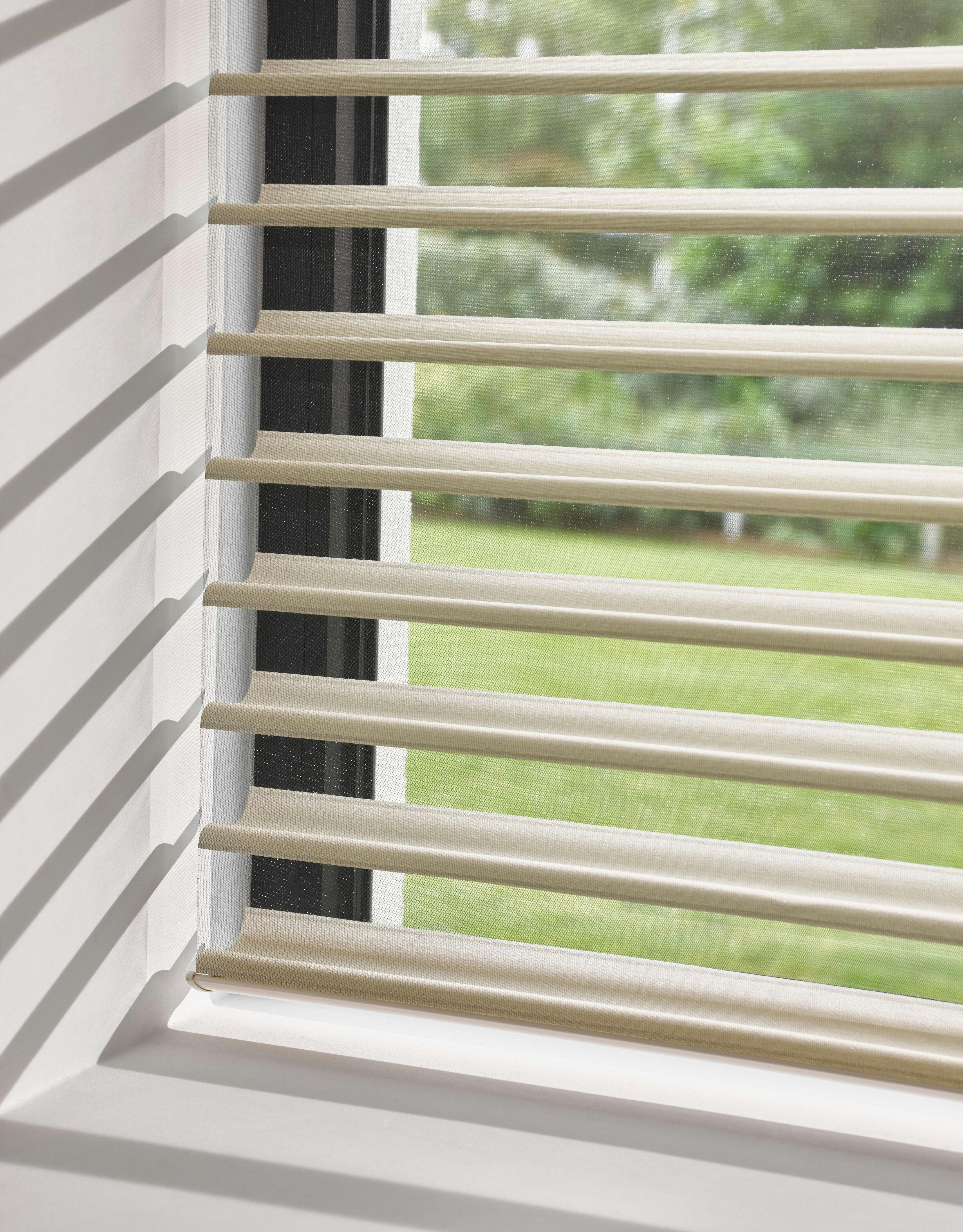 Closeup of cream silhouette shades 