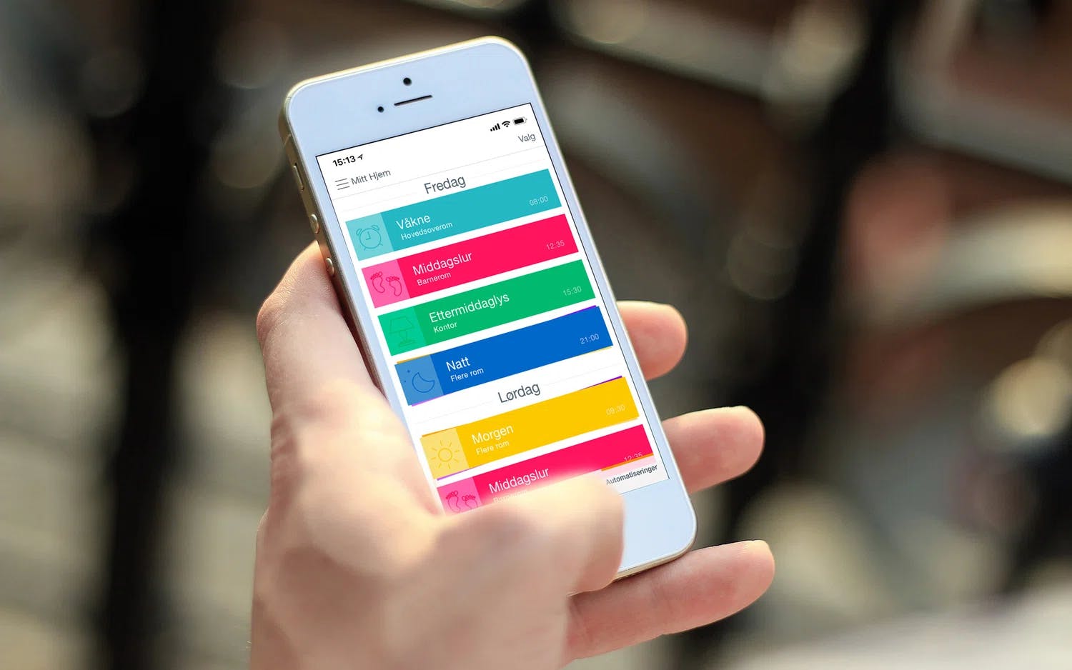 PowerView® app, for automatiserte gardiner