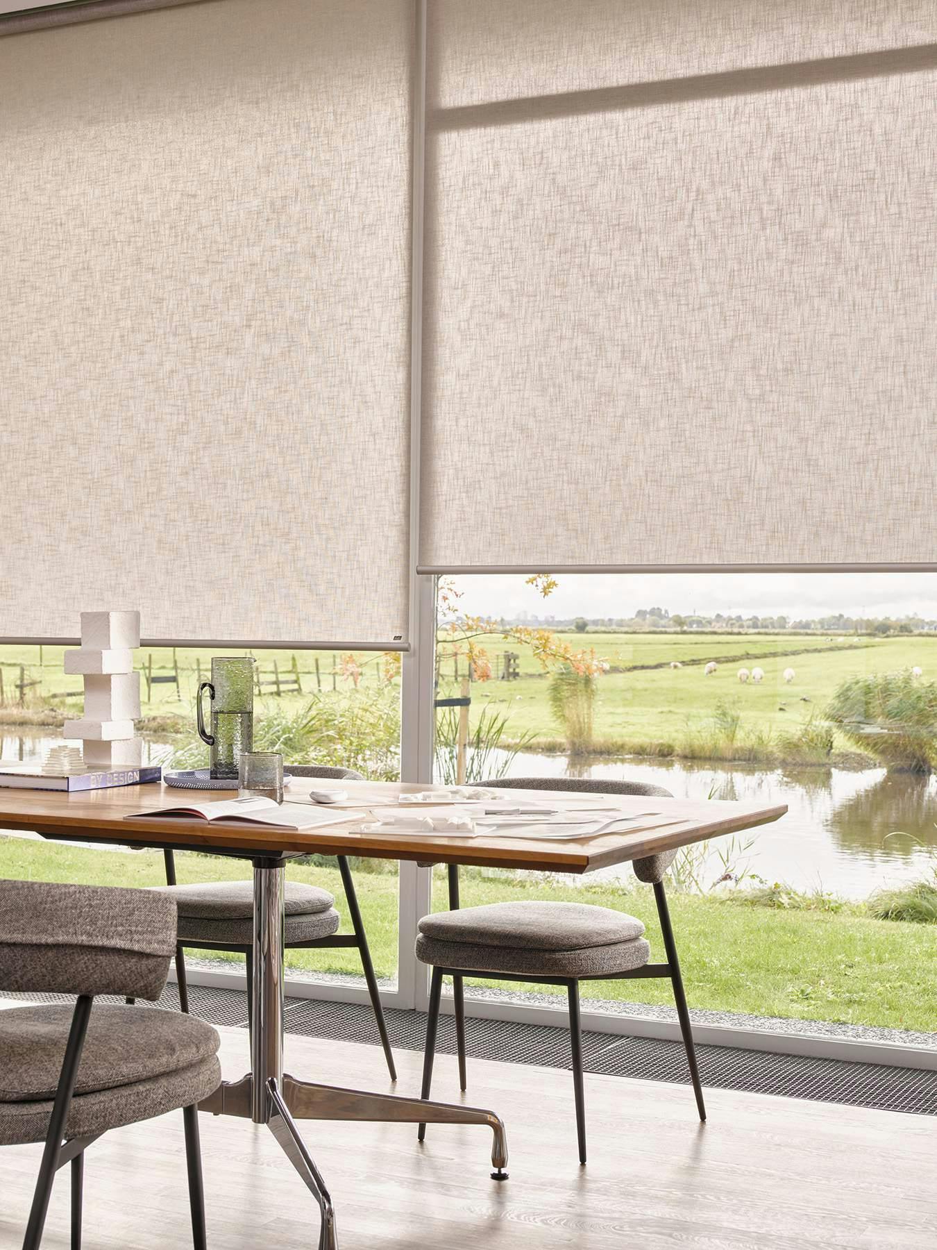 rolgordijnen voor een groot raam