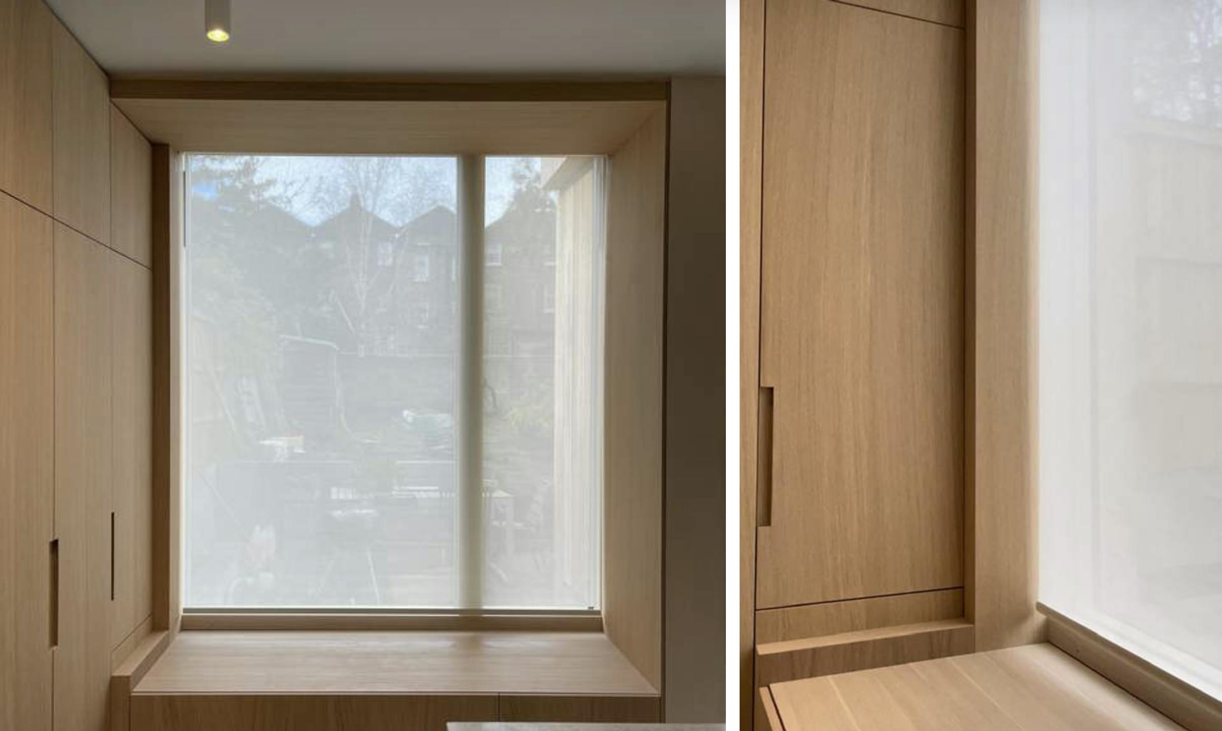 White roller blind in a real home