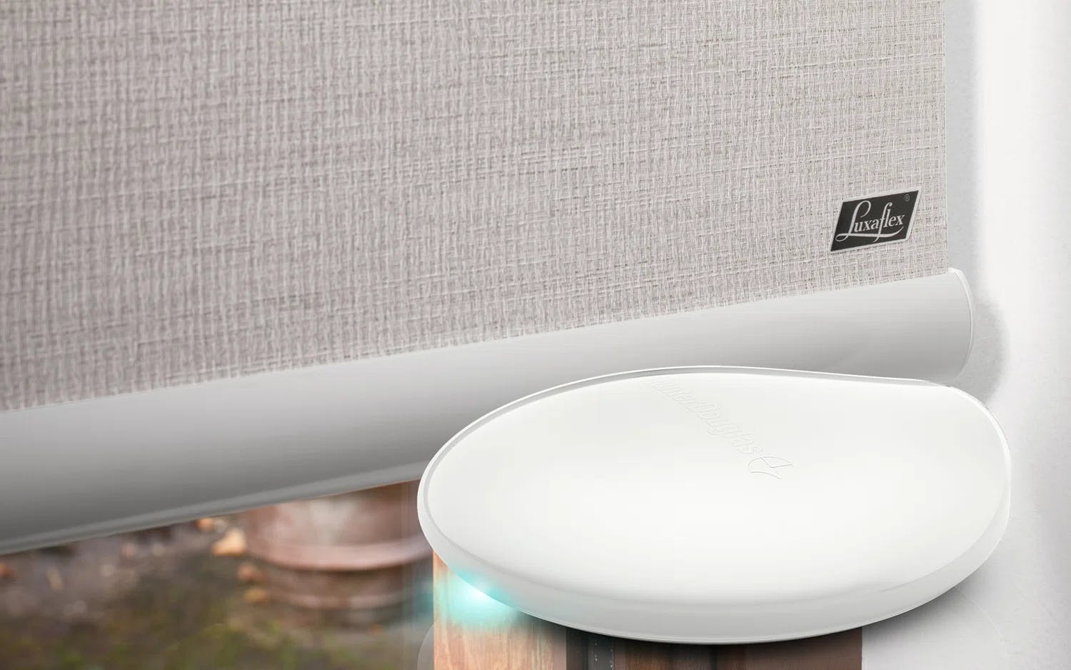 Powerview Automation and cream roller blind